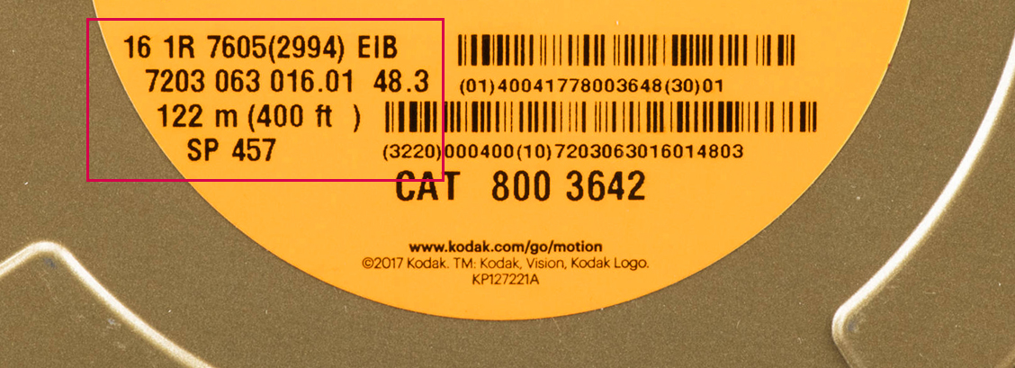 Captura 2 de la etiqueta de una lata de película Kodak