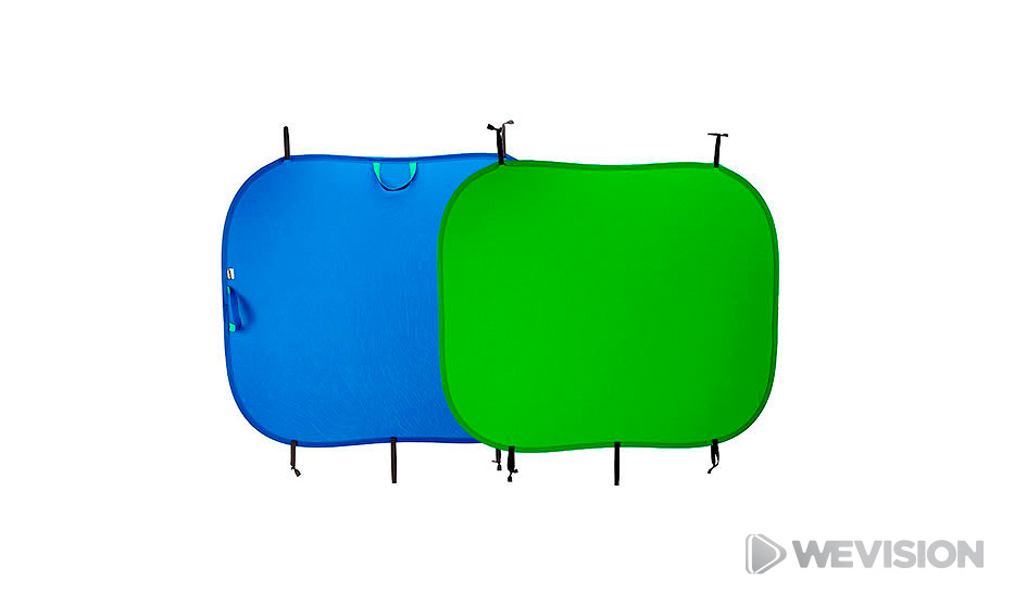 ALQUILER FONDO CROMA KEY PLEGABLE VERDE Y AZUL WEVISION WELABPLUS